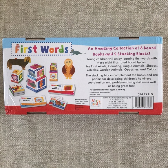 First Words Board Books and Stacking Blocks - Picture 4 of 6